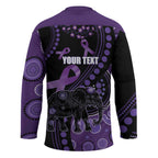Australia Alzheimer's and Brain Awareness Personalised Hockey Jersey Elephant Forget-Me-Not Aboriginal Art