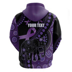 Australia Alzheimer's and Brain Awareness Personalised Hoodie Elephant Forget-Me-Not Aboriginal Art