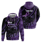 Australia Alzheimer's and Brain Awareness Personalised Hoodie Elephant Forget-Me-Not Aboriginal Art