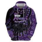 Australia Alzheimer's and Brain Awareness Personalised Hoodie Elephant Forget-Me-Not Aboriginal Art
