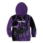 Australia Alzheimer's and Brain Awareness Personalised Kid Hoodie Elephant Forget-Me-Not Aboriginal Art
