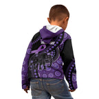 Australia Alzheimer's and Brain Awareness Personalised Kid Hoodie Elephant Forget-Me-Not Aboriginal Art