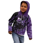 Australia Alzheimer's and Brain Awareness Personalised Kid Hoodie Elephant Forget-Me-Not Aboriginal Art