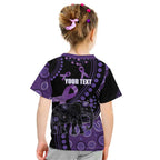 Australia Alzheimer's and Brain Awareness Personalised Kid T Shirt Elephant Forget-Me-Not Aboriginal Art