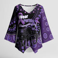 Australia Alzheimer's and Brain Awareness Personalised Kimono Sleeve Blouse Elephant Forget-Me-Not Aboriginal Art