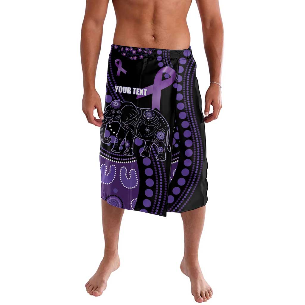 Australia Alzheimer's and Brain Awareness Personalised Lavalava Elephant Forget-Me-Not Aboriginal Art