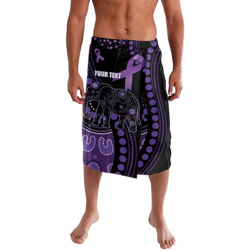 Australia Alzheimer's and Brain Awareness Personalised Lavalava Elephant Forget-Me-Not Aboriginal Art