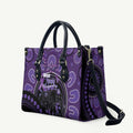 Australia Alzheimer's and Brain Awareness Leather Bag Elephant Forget-Me-Not Aboriginal Art