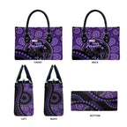 Australia Alzheimer's and Brain Awareness Leather Bag Elephant Forget-Me-Not Aboriginal Art