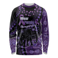 Australia Alzheimer's and Brain Awareness Personalised Long Sleeve Shirt Elephant Forget-Me-Not Aboriginal Art