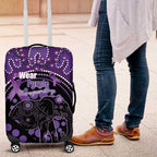 Australia Alzheimer's and Brain Awareness Luggage Cover Elephant Forget-Me-Not Aboriginal Art
