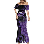 Australia Alzheimer's and Brain Awareness Personalised Mermaid Dress Elephant Forget-Me-Not Aboriginal Art