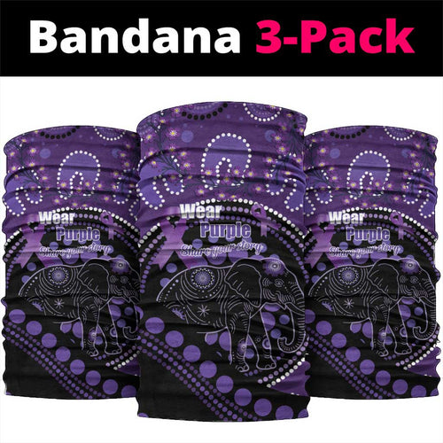 Australia Alzheimer's and Brain Awareness Neck Gaiter Elephant Forget-Me-Not Aboriginal Art