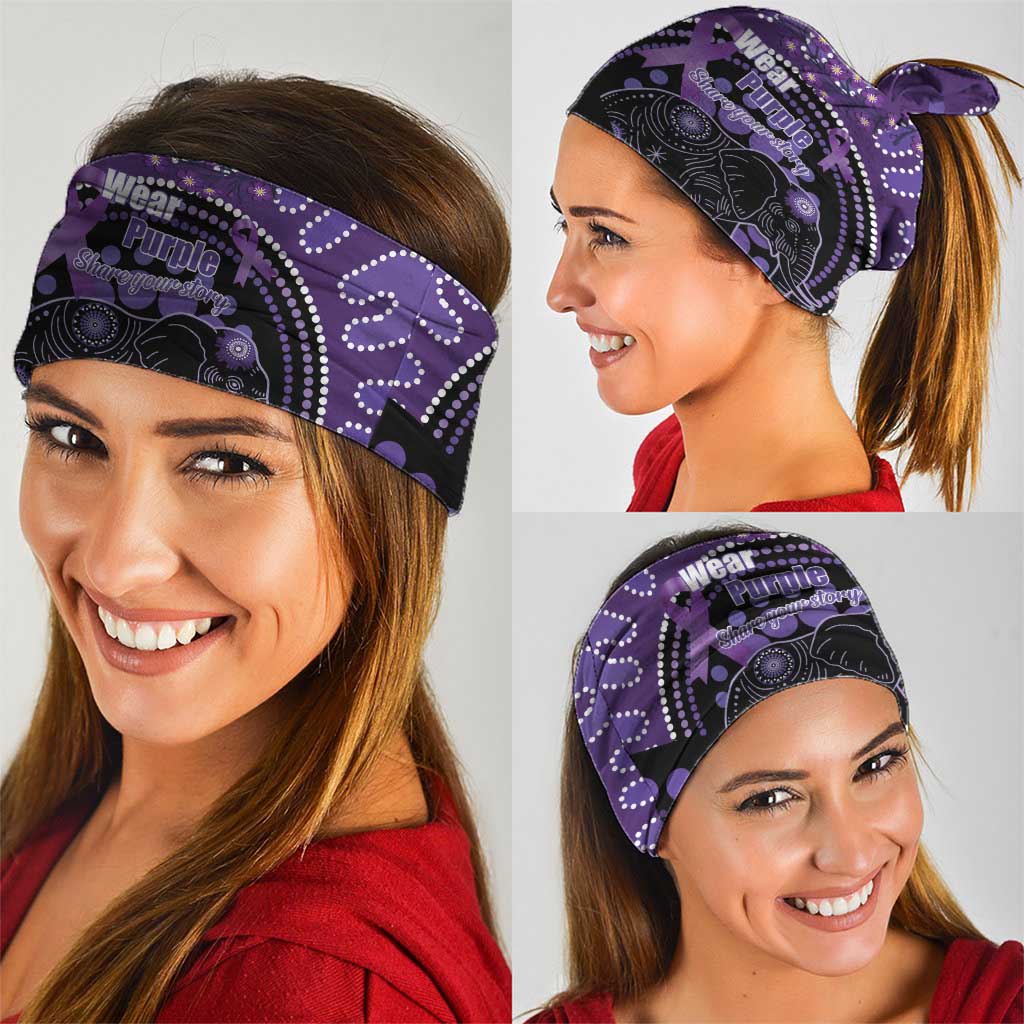 Australia Alzheimer's and Brain Awareness Neck Gaiter Elephant Forget-Me-Not Aboriginal Art