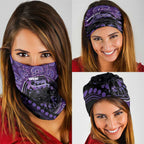 Australia Alzheimer's and Brain Awareness Neck Gaiter Elephant Forget-Me-Not Aboriginal Art