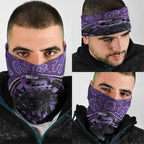 Australia Alzheimer's and Brain Awareness Neck Gaiter Elephant Forget-Me-Not Aboriginal Art