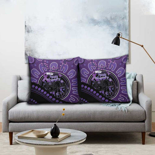 Australia Alzheimer's and Brain Awareness Pillow Cover Elephant Forget-Me-Not Aboriginal Art