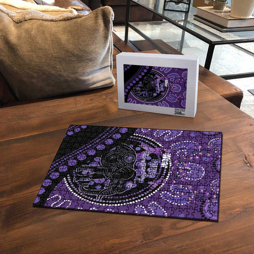 Australia Alzheimer's and Brain Awareness Puzzle Elephant Forget-Me-Not Aboriginal Art