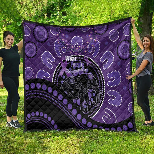 Australia Alzheimer's and Brain Awareness Quilt Elephant Forget-Me-Not Aboriginal Art