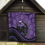Australia Alzheimer's and Brain Awareness Quilt Elephant Forget-Me-Not Aboriginal Art