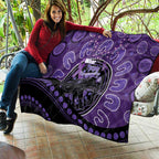 Australia Alzheimer's and Brain Awareness Quilt Elephant Forget-Me-Not Aboriginal Art