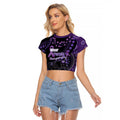 Australia Alzheimer's and Brain Awareness Personalised Raglan Cropped T Shirt Elephant Forget-Me-Not Aboriginal Art