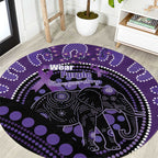 Australia Alzheimer's and Brain Awareness Round Carpet Elephant Forget-Me-Not Aboriginal Art