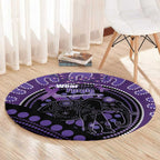 Australia Alzheimer's and Brain Awareness Round Carpet Elephant Forget-Me-Not Aboriginal Art
