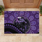 Australia Alzheimer's and Brain Awareness Rubber Doormat Elephant Forget-Me-Not Aboriginal Art
