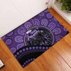 Australia Alzheimer's and Brain Awareness Rubber Doormat Elephant Forget-Me-Not Aboriginal Art
