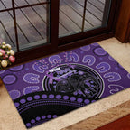 Australia Alzheimer's and Brain Awareness Rubber Doormat Elephant Forget-Me-Not Aboriginal Art