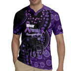 Australia Alzheimer's and Brain Awareness Personalised Rugby Jersey Elephant Forget-Me-Not Aboriginal Art