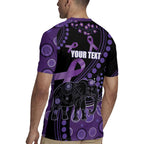 Australia Alzheimer's and Brain Awareness Personalised Rugby Jersey Elephant Forget-Me-Not Aboriginal Art