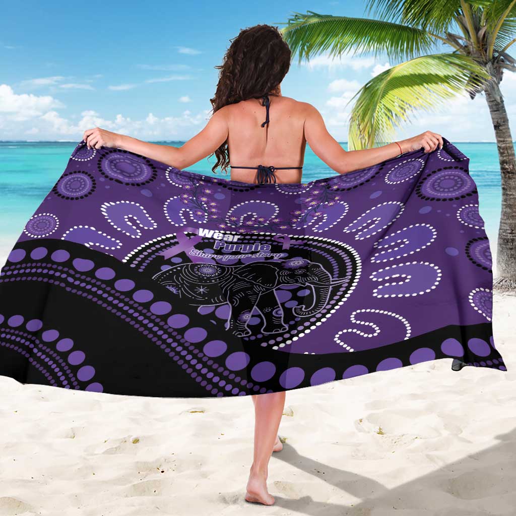 Australia Alzheimer's and Brain Awareness Sarong Elephant Forget-Me-Not Aboriginal Art