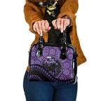 Australia Alzheimer's and Brain Awareness Shoulder Handbag Elephant Forget-Me-Not Aboriginal Art