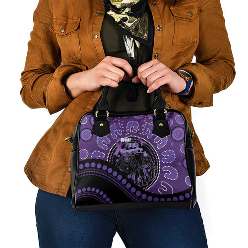 Australia Alzheimer's and Brain Awareness Shoulder Handbag Elephant Forget-Me-Not Aboriginal Art