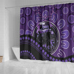 Australia Alzheimer's and Brain Awareness Shower Curtain Elephant Forget-Me-Not Aboriginal Art