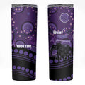 Australia Alzheimer's and Brain Awareness Personalised Skinny Tumbler Elephant Forget-Me-Not Aboriginal Art