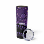 Australia Alzheimer's and Brain Awareness Personalised Skinny Tumbler Elephant Forget-Me-Not Aboriginal Art