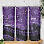 Australia Alzheimer's and Brain Awareness Personalised Skinny Tumbler Elephant Forget-Me-Not Aboriginal Art
