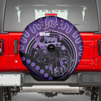 Australia Alzheimer's and Brain Awareness Spare Tire Cover Elephant Forget-Me-Not Aboriginal Art