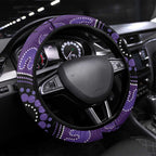Australia Alzheimer's and Brain Awareness Steering Wheel Cover Elephant Forget-Me-Not Aboriginal Art