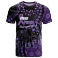 Australia Alzheimer's and Brain Awareness Personalised T Shirt Elephant Forget-Me-Not Aboriginal Art