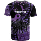 Australia Alzheimer's and Brain Awareness Personalised T Shirt Elephant Forget-Me-Not Aboriginal Art