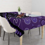 Australia Alzheimer's and Brain Awareness Tablecloth Elephant Forget-Me-Not Aboriginal Art