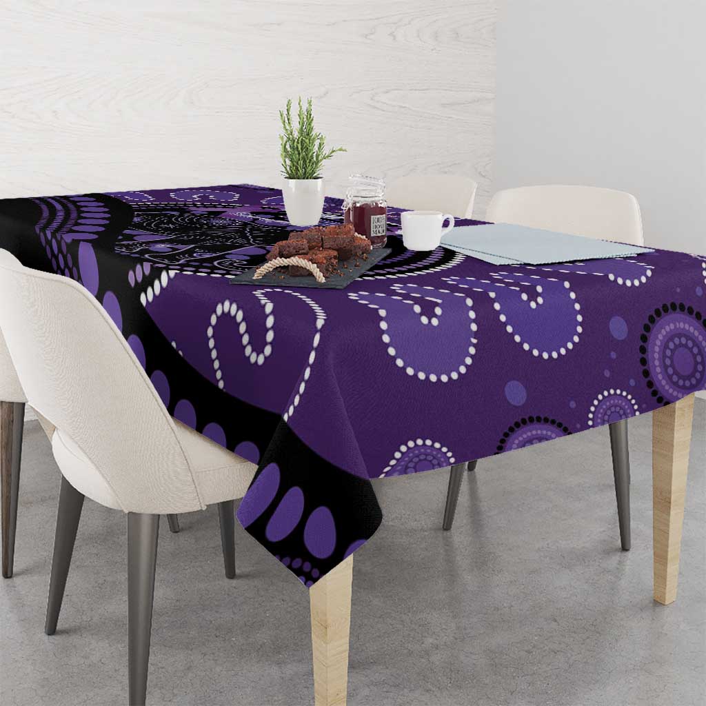 Australia Alzheimer's and Brain Awareness Tablecloth Elephant Forget-Me-Not Aboriginal Art