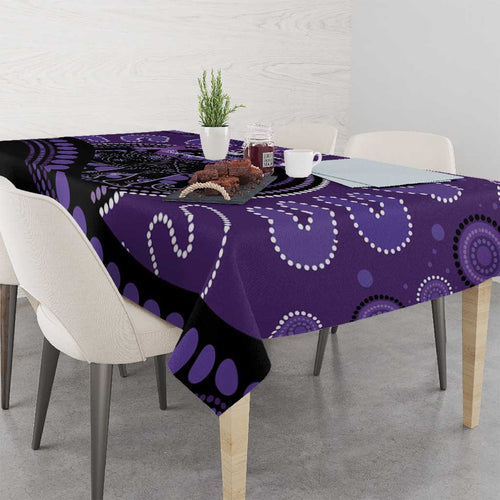 Australia Alzheimer's and Brain Awareness Tablecloth Elephant Forget-Me-Not Aboriginal Art