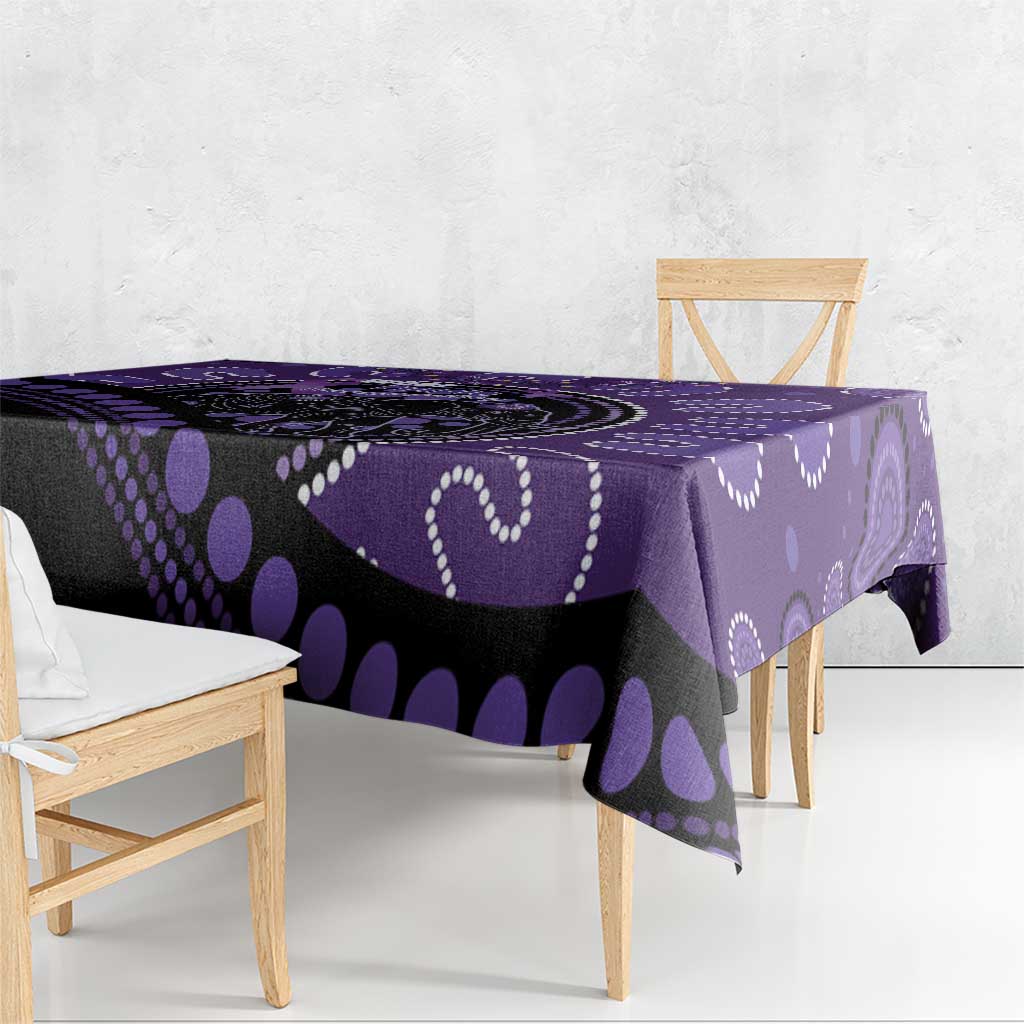 Australia Alzheimer's and Brain Awareness Tablecloth Elephant Forget-Me-Not Aboriginal Art
