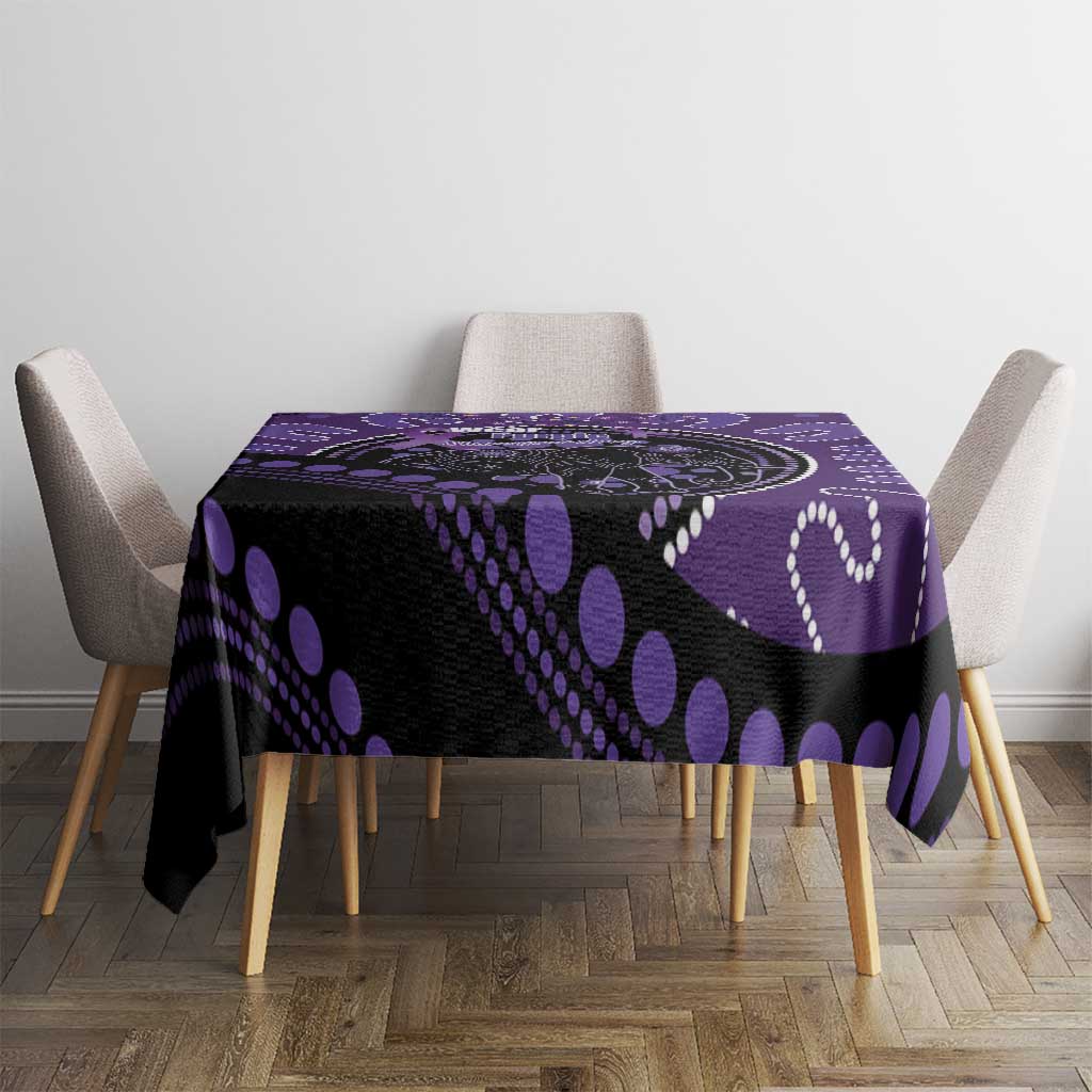 Australia Alzheimer's and Brain Awareness Tablecloth Elephant Forget-Me-Not Aboriginal Art