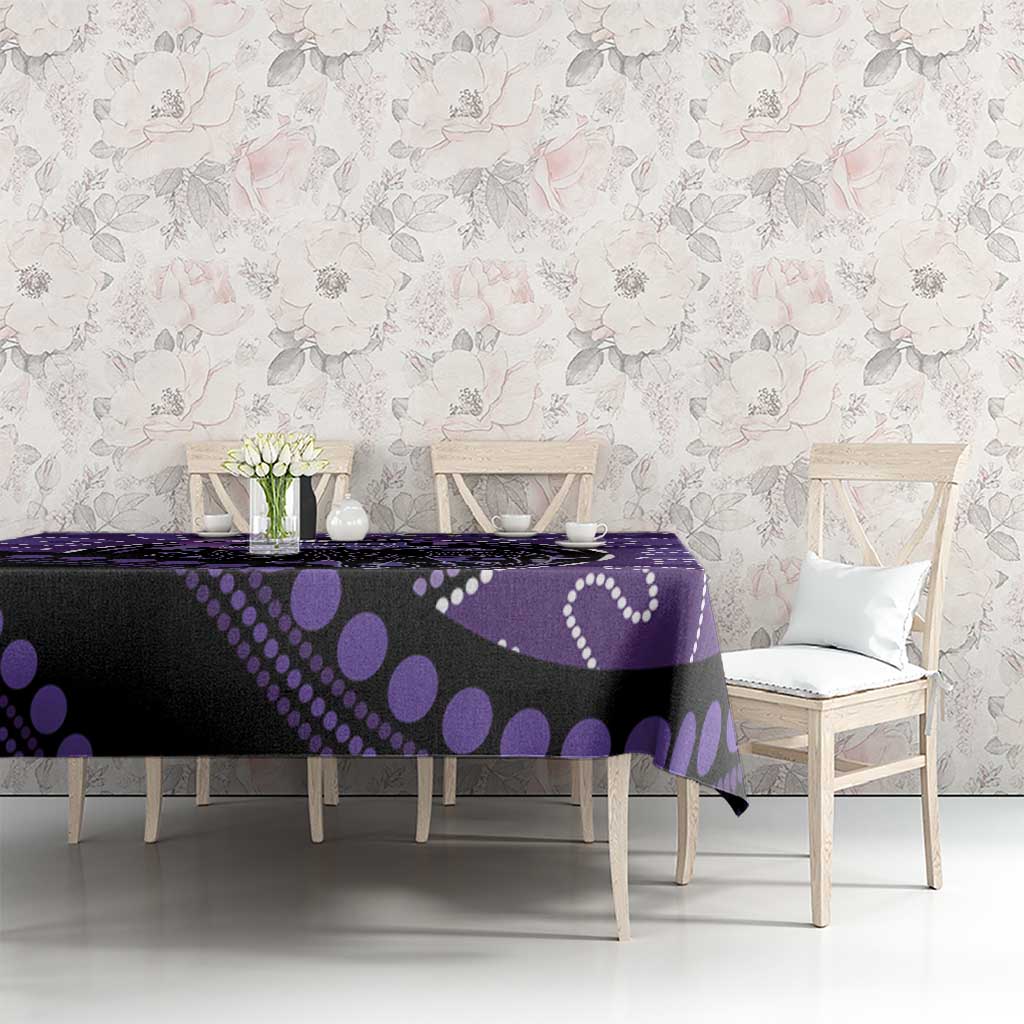 Australia Alzheimer's and Brain Awareness Tablecloth Elephant Forget-Me-Not Aboriginal Art